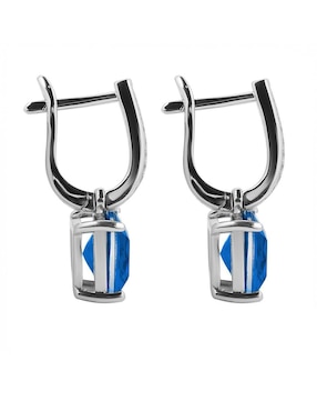 Aretes cuadrados Gladkova Joyería de plata P 925 con acabado brillante zafiro
