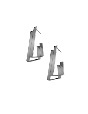 Arracadas triangulares Enrique Garcia de plata P 925 con acabado brillante