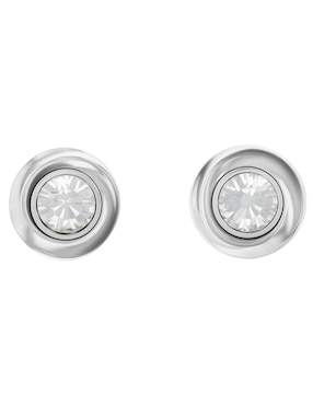 Broqueles circulares Calvin Klein Twisted Bezel Solitaire con acabado brillante cristal