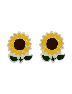 Broqueles de flor Oro Angelus de plata P 925 con acabado brillante