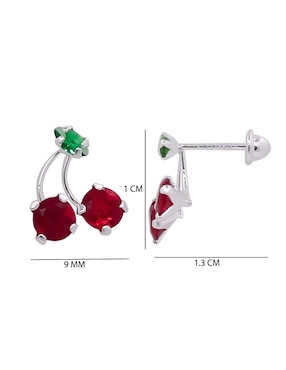 Broqueles de cereza Oro Angelus de plata P 925 con acabado pavé zirconia