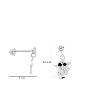 Broqueles Oro Angelus de plata P 925 con acabado brillante