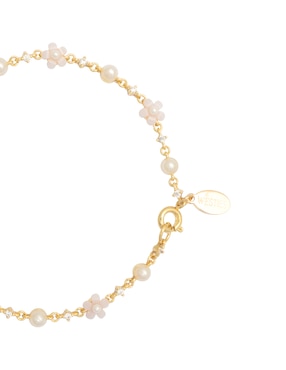Pulsera Westies con perla Floral con acabado brillante