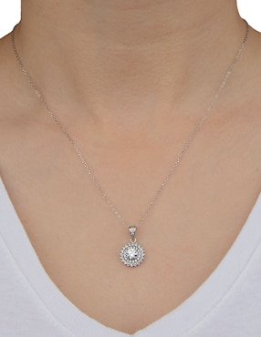 Collar con dije Carré Pavé de plata P 925