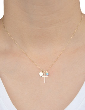 Collar con dije Artre Cruz Charm de plata P 925