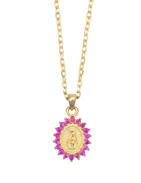Medalla y cadena de virgen Artre de plata P 925