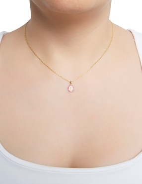 Medalla y cadena de virgen Artre de plata P 925