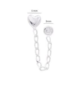 Broqueles de corazón Oro Angelus de plata P 925 con acabado brillante zirconia