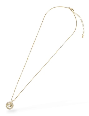 Aretes y collar circulares Og baño de oro 18 k zirconia