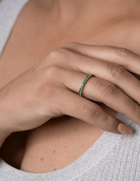 Anillo Gladkova Joyería P 925 de plata esmeralda pavé
