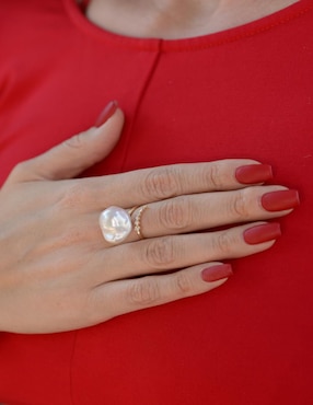 Anillo Gladkova Joyería 14 k de oro amarillo perla