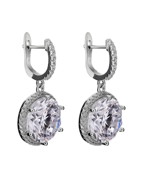 Arete corto circular Gladkova Joyería de plata P 925 con acabado brillante zirconia