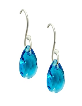 Aretes y collar de gota Zvezda Élan de plata P925 cristal