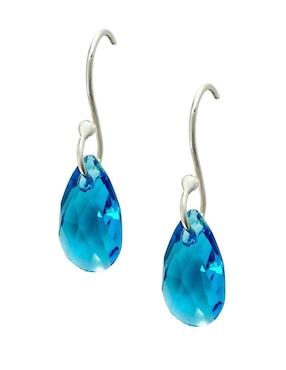 Aretes y collar de gota Zvezda Élan de plata P925 cristal