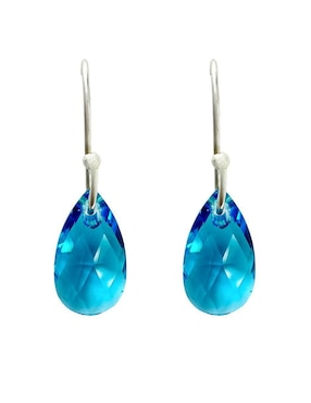 Aretes y collar de gota Zvezda Élan de plata P925 cristal