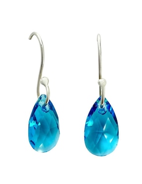 Aretes y collar de gota Zvezda Élan de plata P925 cristal