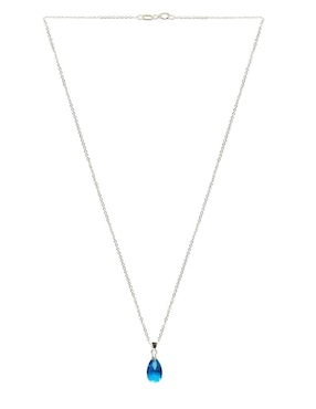 Aretes y collar de gota Zvezda Élan de plata P925 cristal