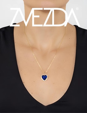 Collar de corazón Zvezda Aurore de baño de oro 18 K
