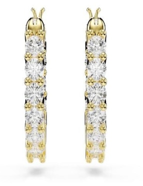 Aretes de círculo Swarovski con acabado brillante