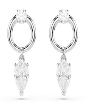 Aretes de círculo Swarovski con acabado brillante