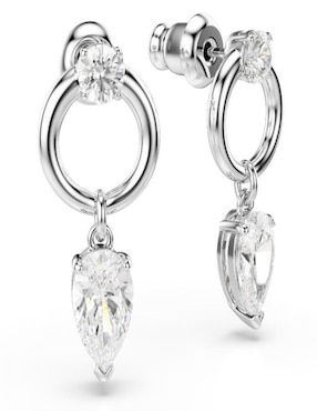 Aretes de círculo Swarovski con acabado brillante