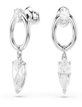 Aretes de círculo Swarovski con acabado brillante