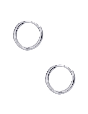 Aretes de círculo Mossimo con acabado baño rodio