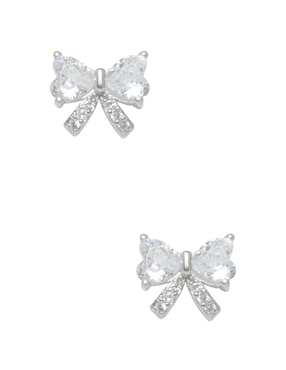 Aretes de moño Westies de plata P 925 con acabado pavé zirconia
