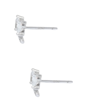 Aretes de moño Westies de plata P 925 con acabado pavé zirconia
