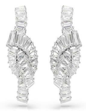 Aretes cuadrados Swarovski con acabado brillante