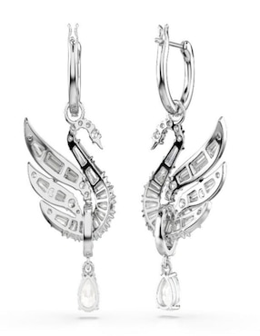 Aretes largos Swarovski Swan con acabado brillante