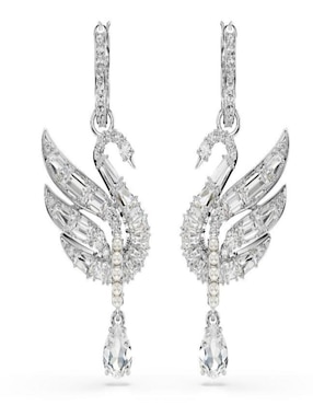 Aretes largos Swarovski Swan con acabado brillante