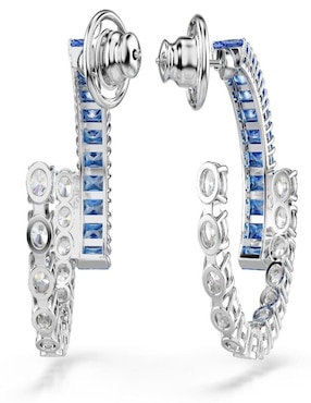 Aretes de círculo Swarovski con acabado brillante