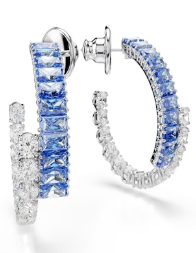 Aretes de círculo Swarovski con acabado brillante