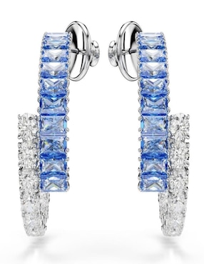 Aretes de círculo Swarovski con acabado brillante