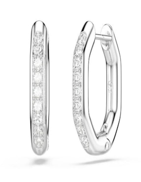 Aretes cortos de cisne Swarovski Dextera Octagon con acabado brillante