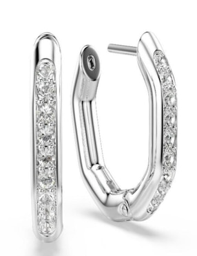 Aretes cortos de cisne Swarovski Dextera Octagon con acabado brillante