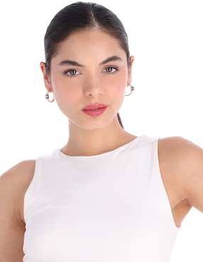 Arracadas de entrelazado Lauren Ralph Lauren con acabado pulido cristal