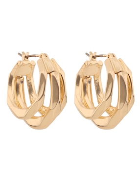 Aretes de círculo Napier con acabado brillante