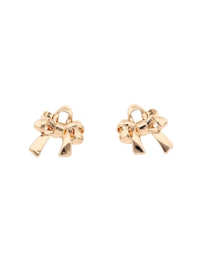 Aretes cortos de moño Napier Holiday Bows con acabado brillante