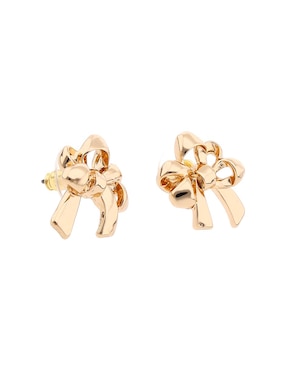 Aretes cortos de moño Napier Holiday Bows con acabado brillante