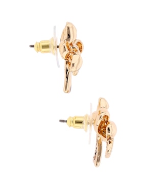 Aretes cortos de moño Napier Holiday Bows con acabado brillante
