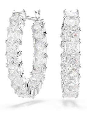 Aretes de círculo Swarovski con acabado brillante