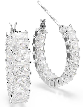 Aretes de círculo Swarovski con acabado brillante