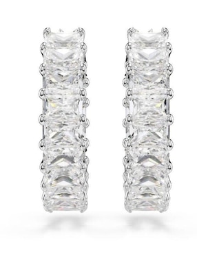 Aretes de círculo Swarovski con acabado brillante