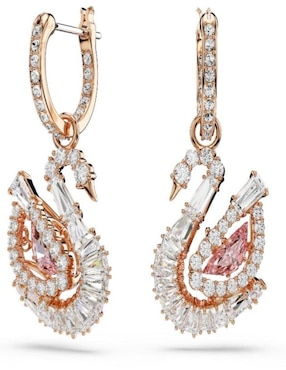 Aretes de cisne Swarovski con acabado brillante