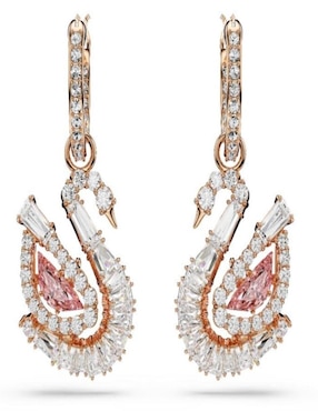 Aretes de cisne Swarovski con acabado brillante