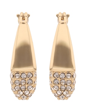 Aretes de círculo Dkny con acabado pavé cristal