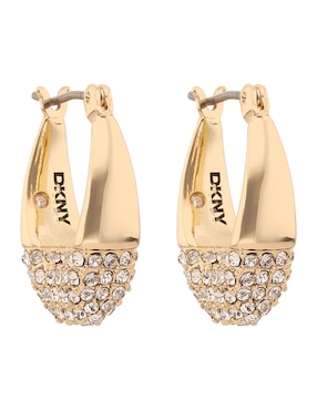 Aretes de círculo Dkny con acabado pavé cristal