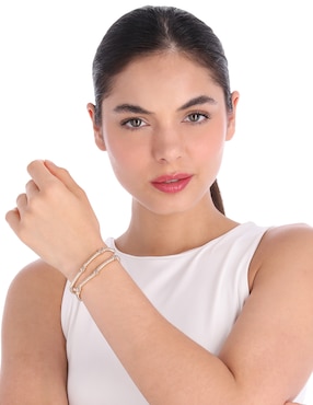 Multi-pulsera Napier Gold Facets con acabado brillante